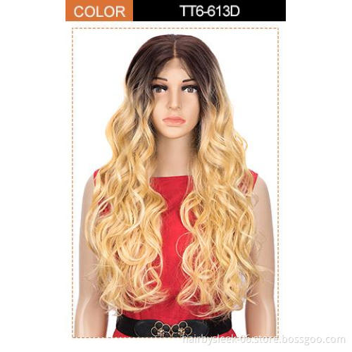 Rebecca Easy 360 Synthetic Lace Front Wig Long Straight or Layered Body Wave Grey blue black color Heat resistant Synthetic Hair